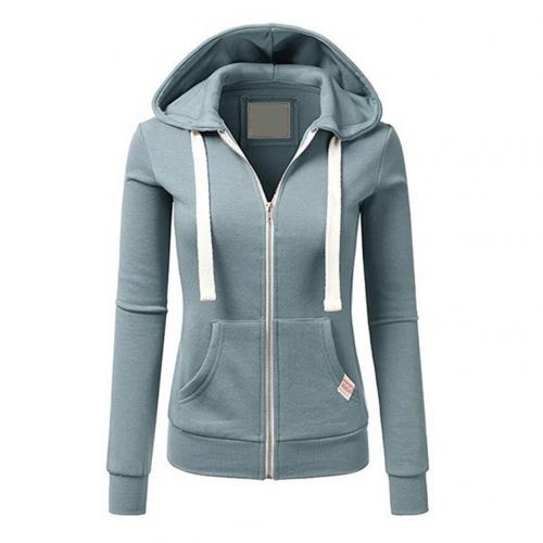 Donna - Felpa aderente con cappuccio e zip - Stile accogliente