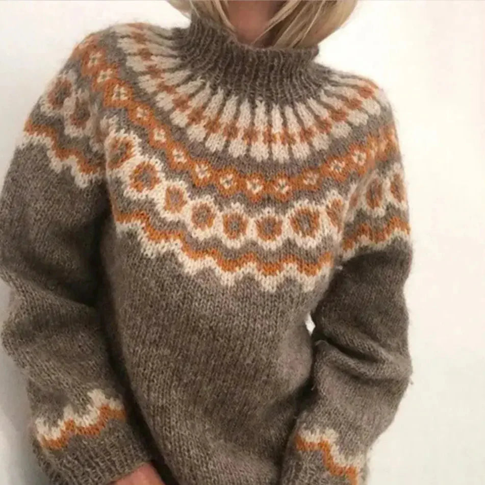 Donna - Maglia norvegese a collo alto