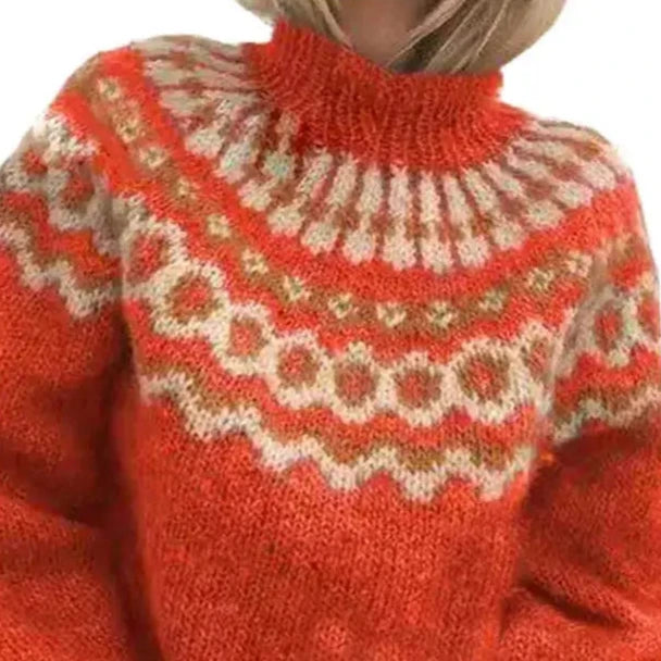 Donna - Maglia norvegese a collo alto