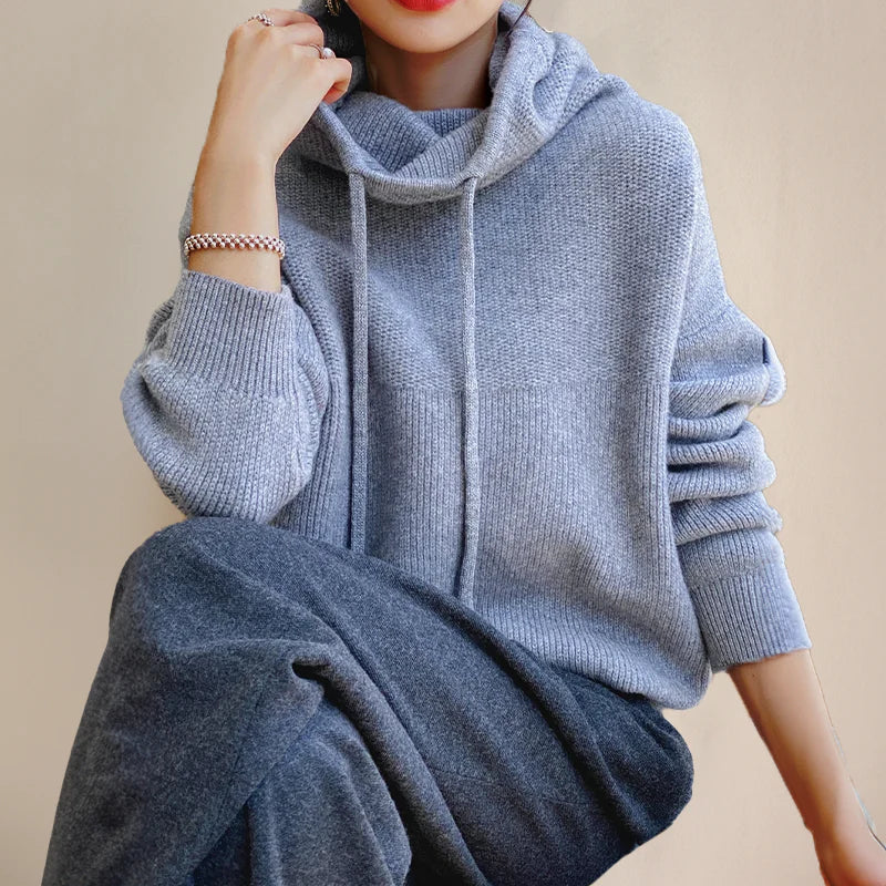 Donna - Maglione dolcevita oversize - misto lana