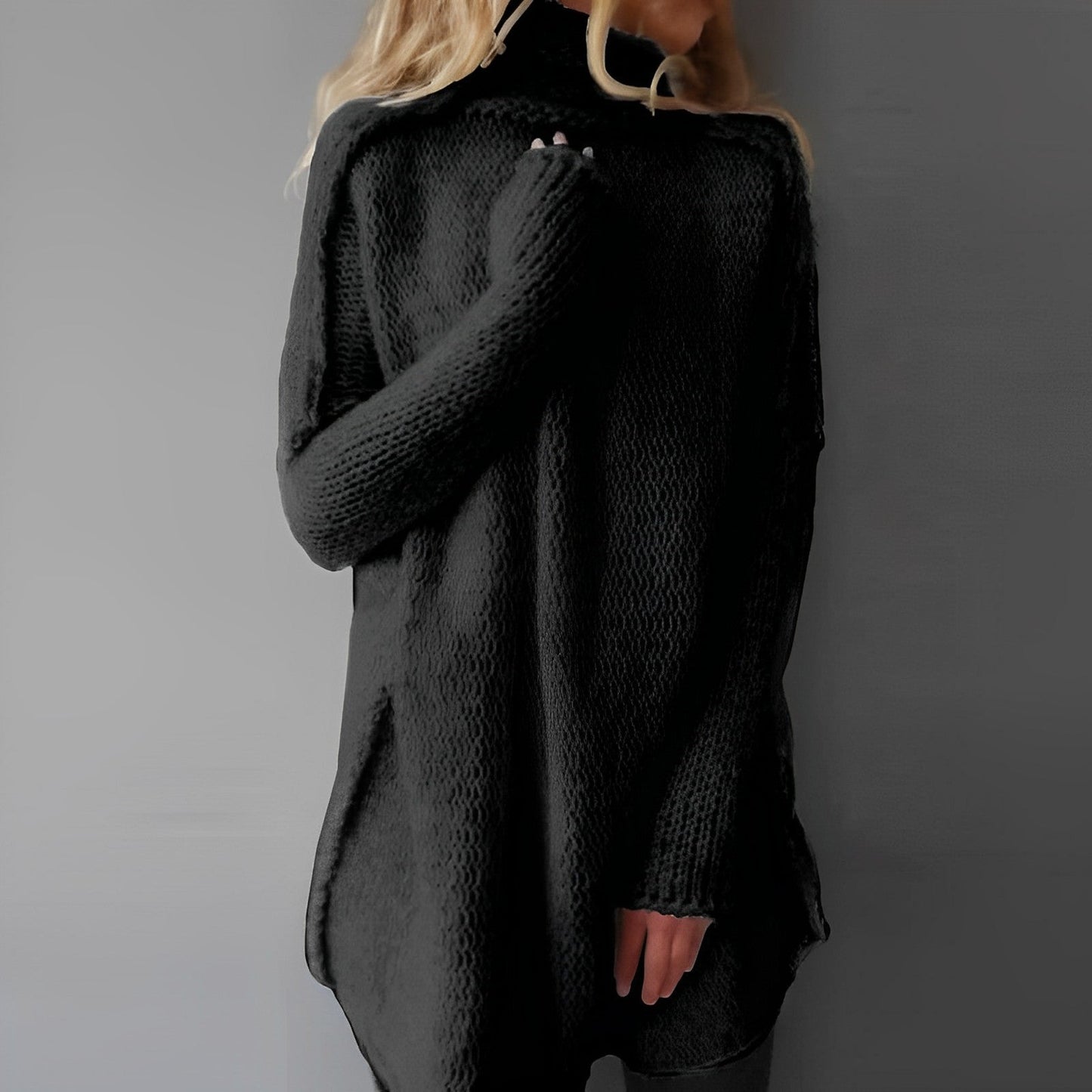 Donna - Morbido ed elegante maglione a maglia lunga - Stile accogliente