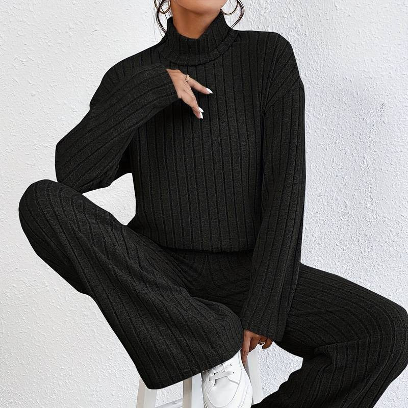 Donna' - Set due pezzi - Maglione a collo alto e pantaloni larghi