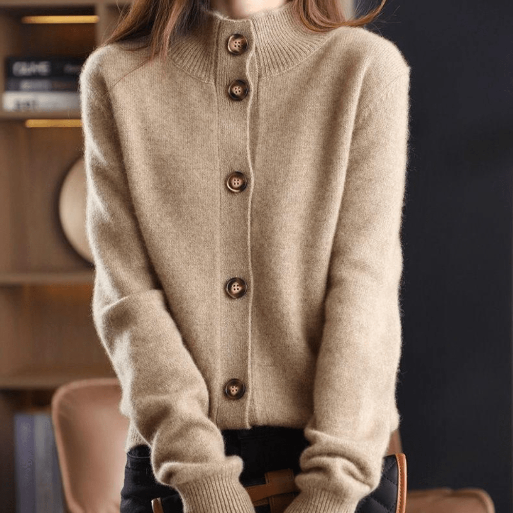 Donna - Lussuoso cardigan in maglia - Strato accogliente ed elegante