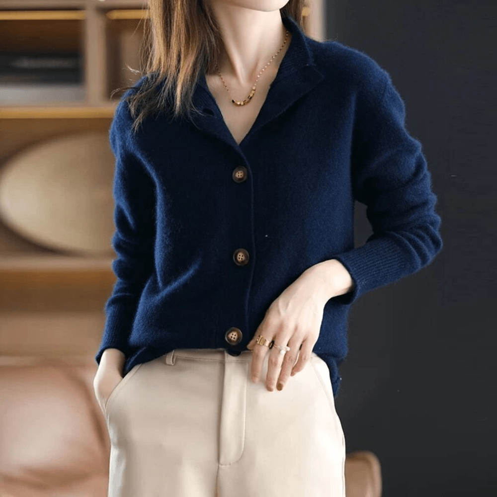 Donna - Lussuoso cardigan in maglia - Strato accogliente ed elegante