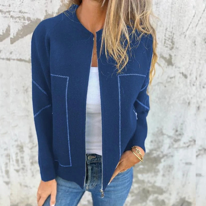 Donna - Elegante giacca con cerniera - Tessuto confortevole