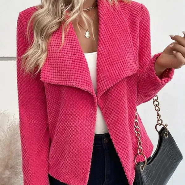 Donna - Giacca blazer in maglia testurizzata - vestibilità rilassata
