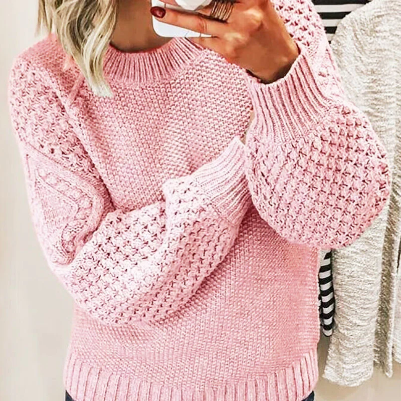 Donna - Maglione fuori misura in maglia - Miscela di lana
