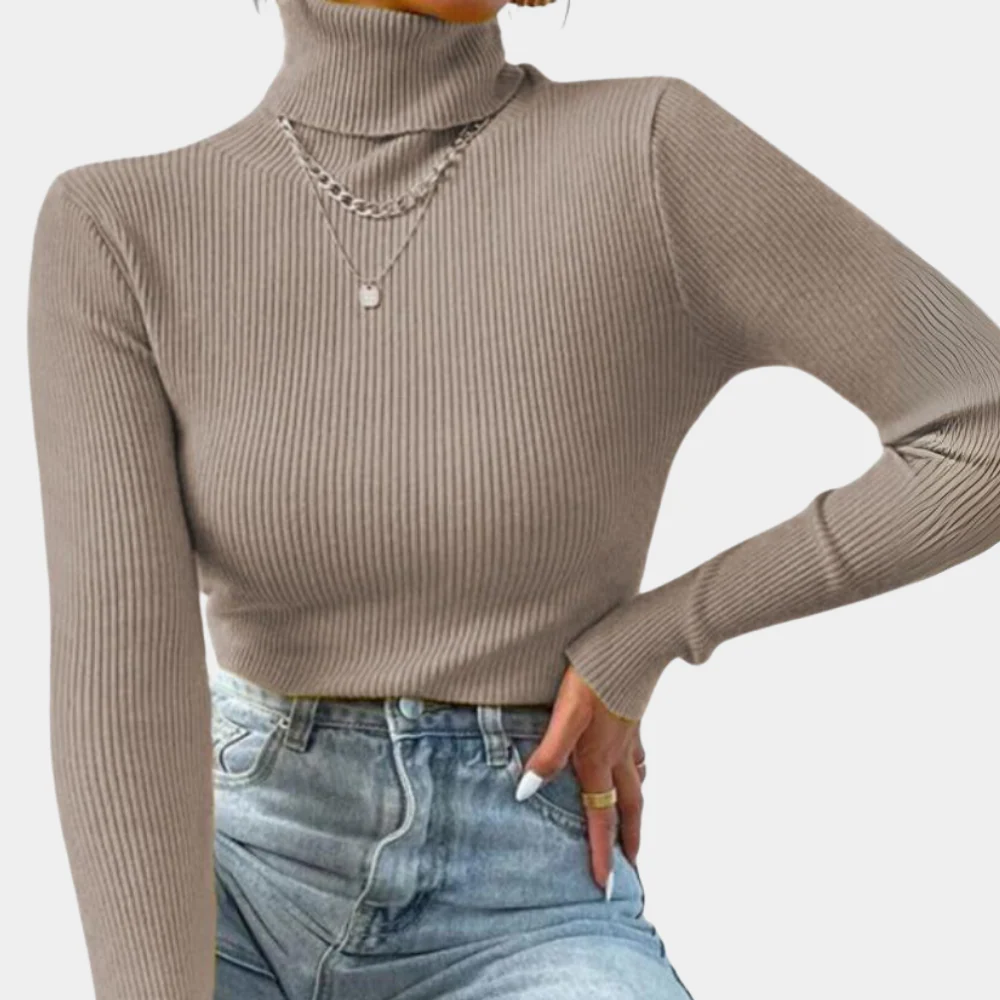 Donna - Maglia a coste - Stile dolcevita