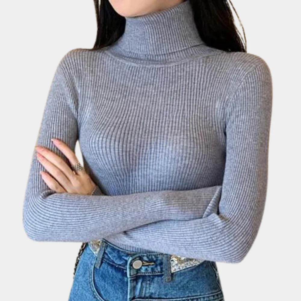 Donna - Maglia a coste - Stile dolcevita