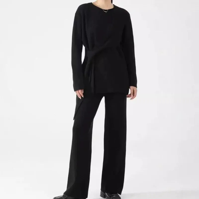 Donna - Set due pezzi in maglia - Maglione e pantaloni morbidi