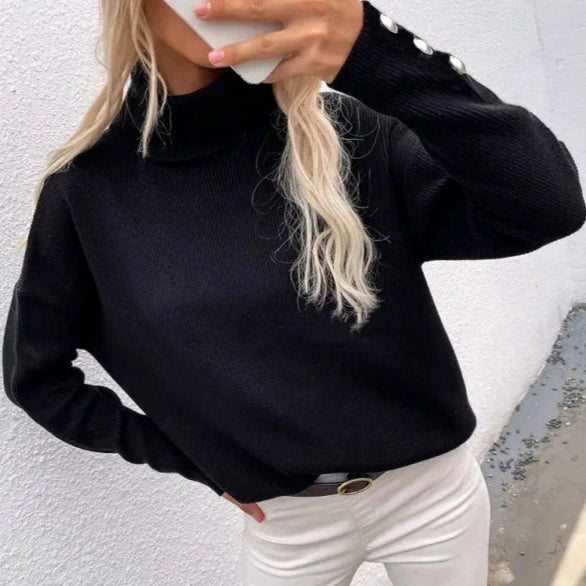 Donna - Pullover dolcevita a coste - Fuori misura