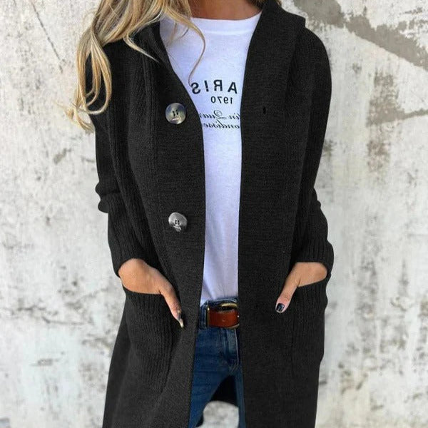 Donna - Cardigan lungo in maglia di lana - Vestibilità rilassata