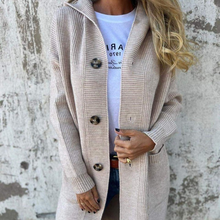 Donna - Cardigan lungo in maglia di lana - Vestibilità rilassata