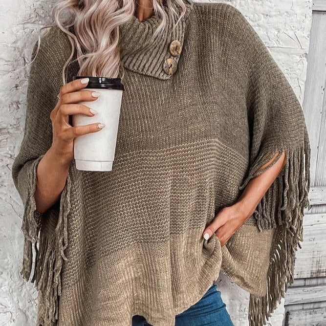 Donna - Top in maglia fuori misura - Dolcevita