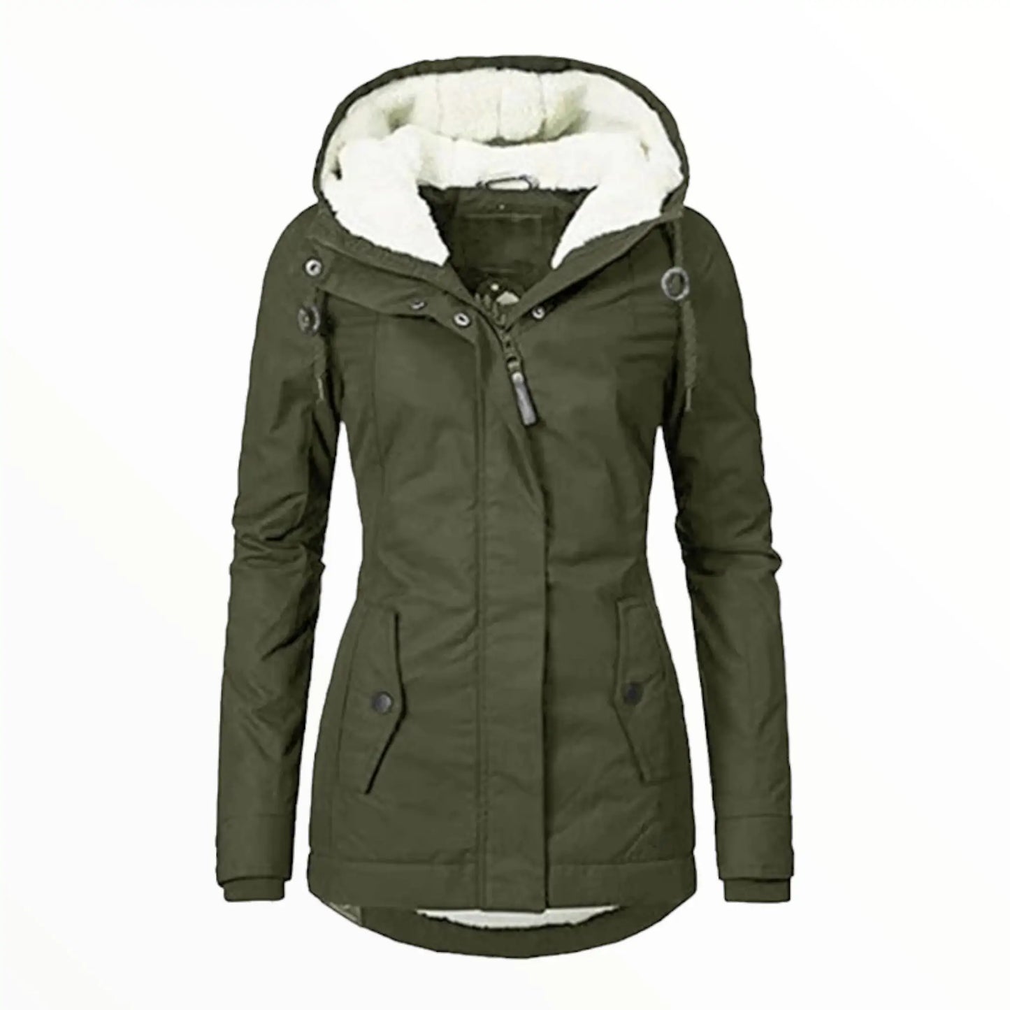 Donna - Giacca parka - Calda pelliccia sintetica