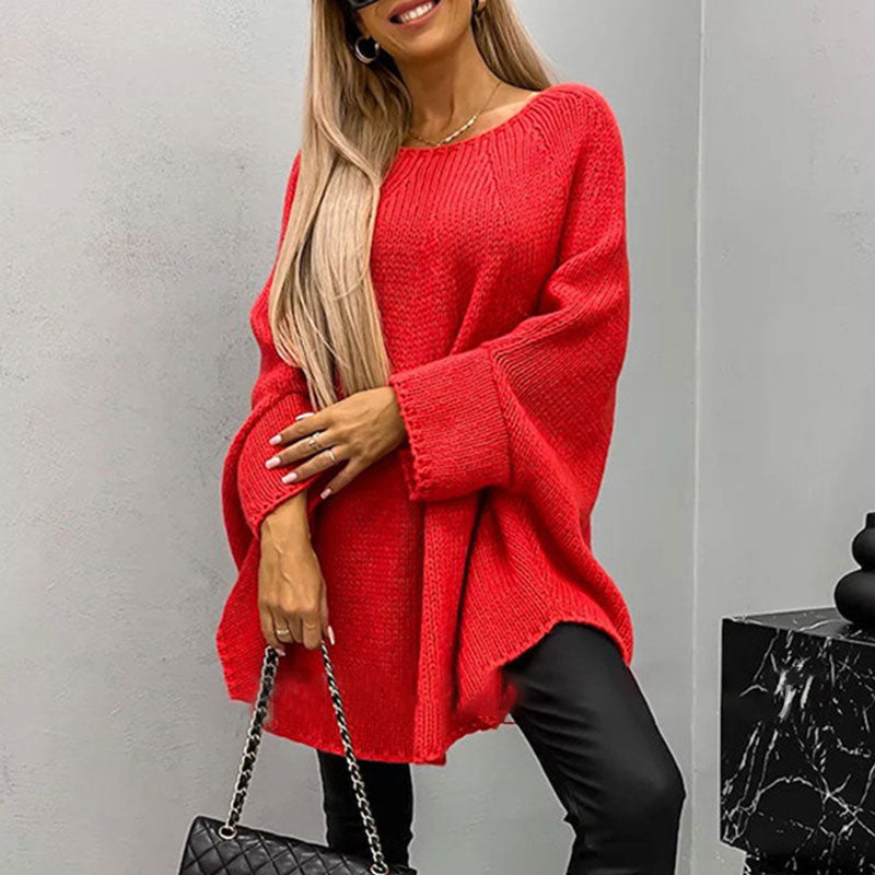 Donna - Maglione in maglia dal taglio fuori misura - Miscela di lana