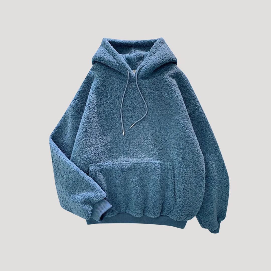 Donna - Felpa invernale con cappuccio in pile Sherpa - stile oversize
