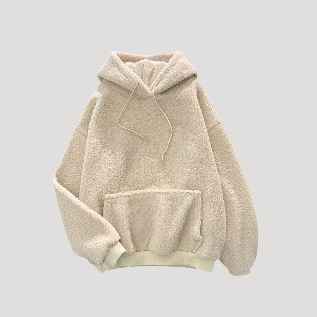 Donna - Felpa invernale con cappuccio in pile Sherpa - stile oversize