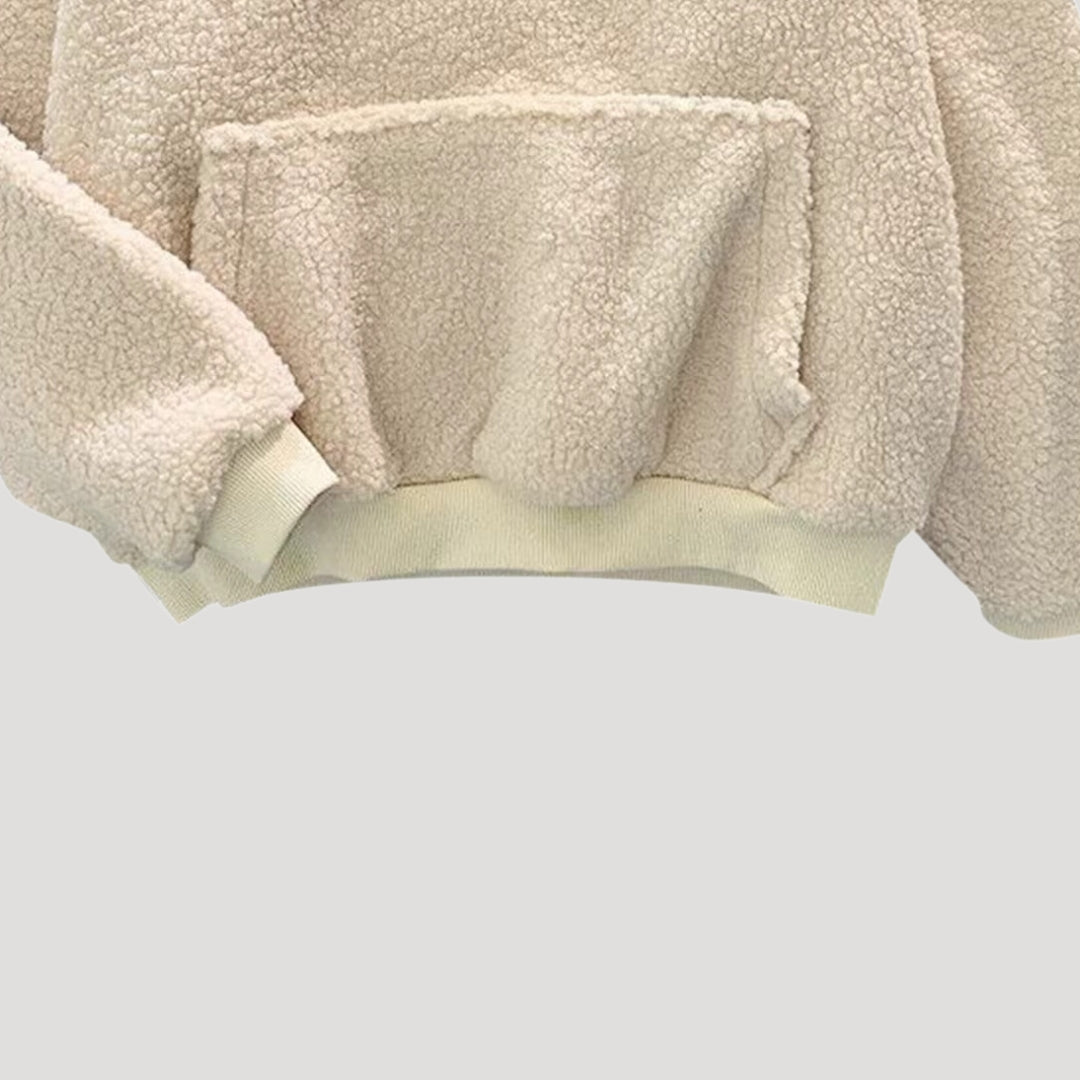 Donna - Felpa invernale con cappuccio in pile Sherpa - stile oversize