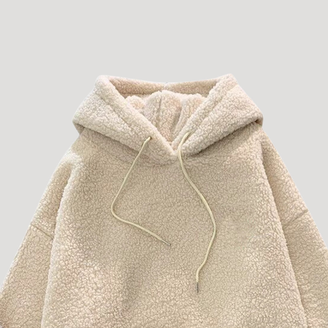 Donna - Felpa invernale con cappuccio in pile Sherpa - stile oversize