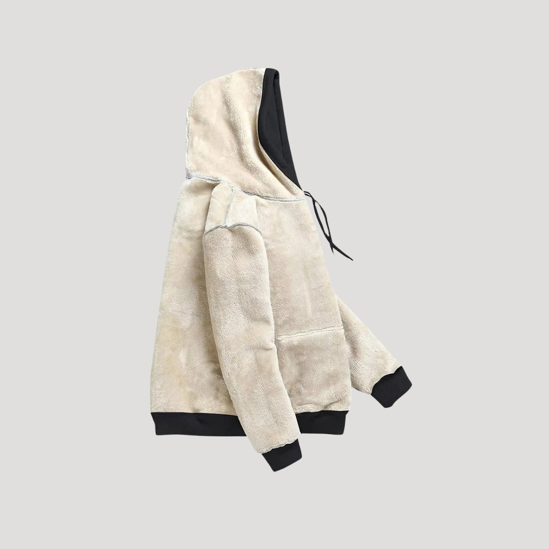 Donna - Felpa invernale con cappuccio foderata in pile - Stile oversize