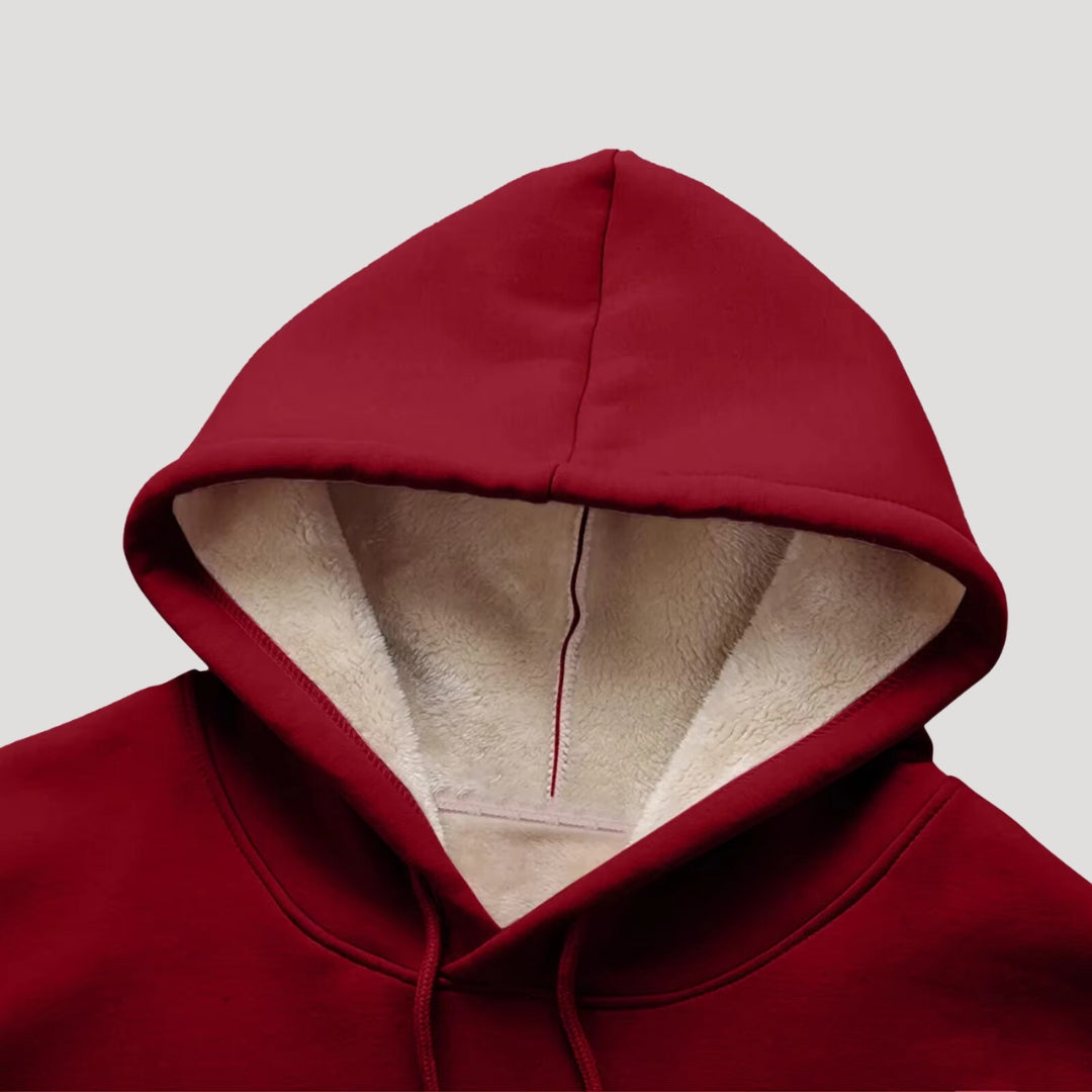 Donna - Felpa invernale con cappuccio foderata in pile - Stile oversize