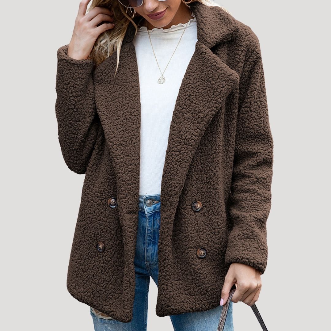 Donna - Giacca doppio petto in pile - Stile invernale