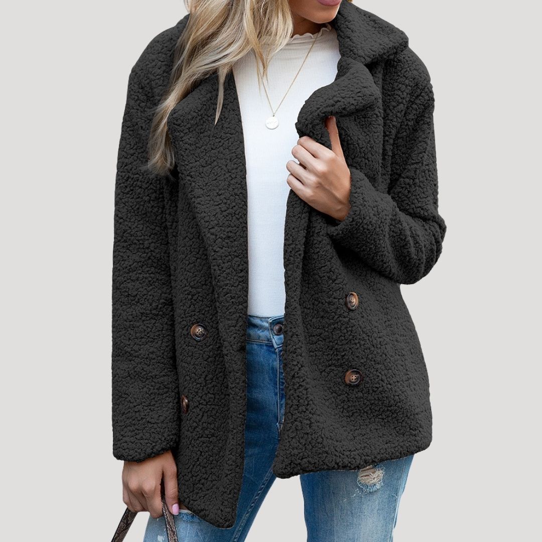 Donna - Giacca doppio petto in pile - Stile invernale