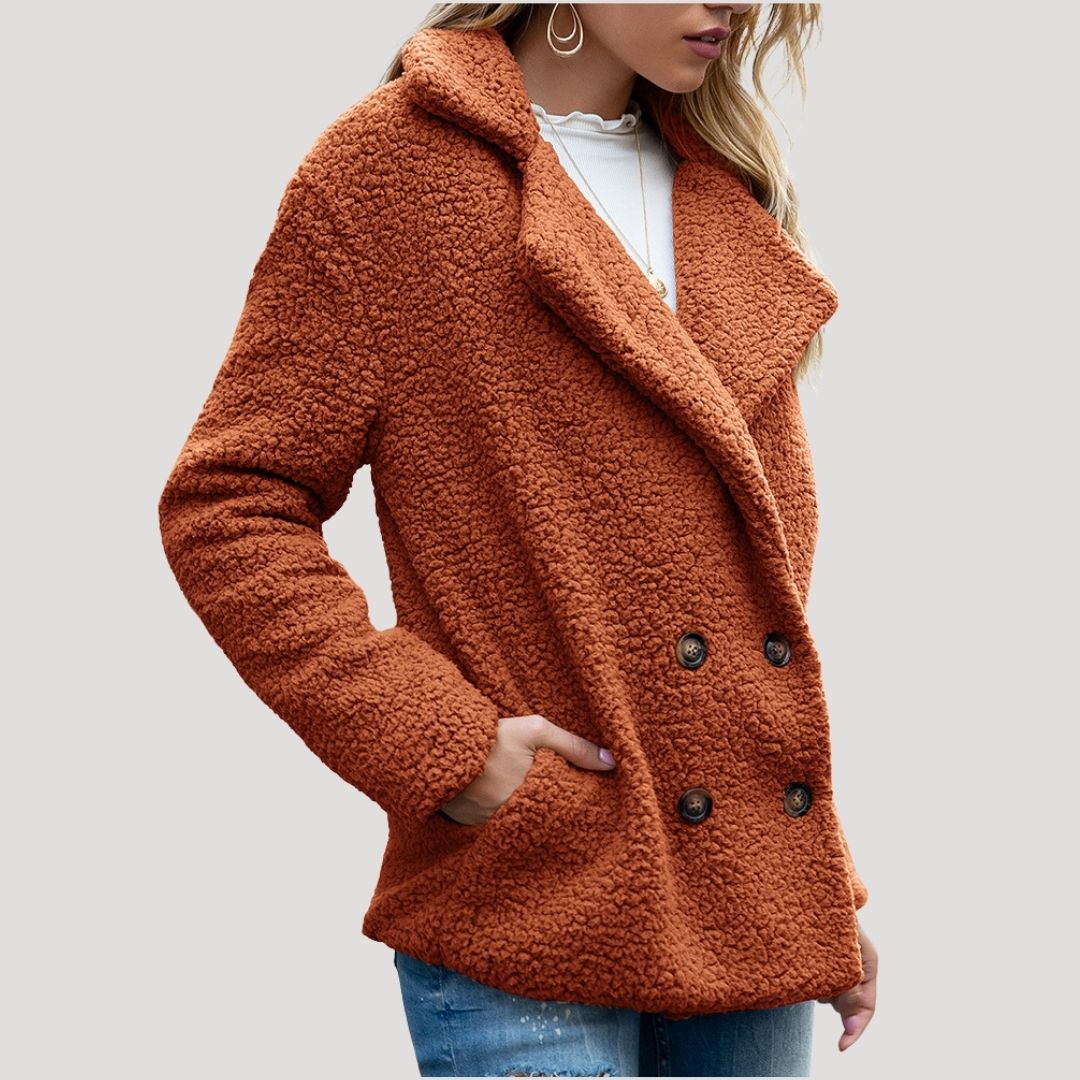 Donna - Giacca doppio petto in pile - Stile invernale