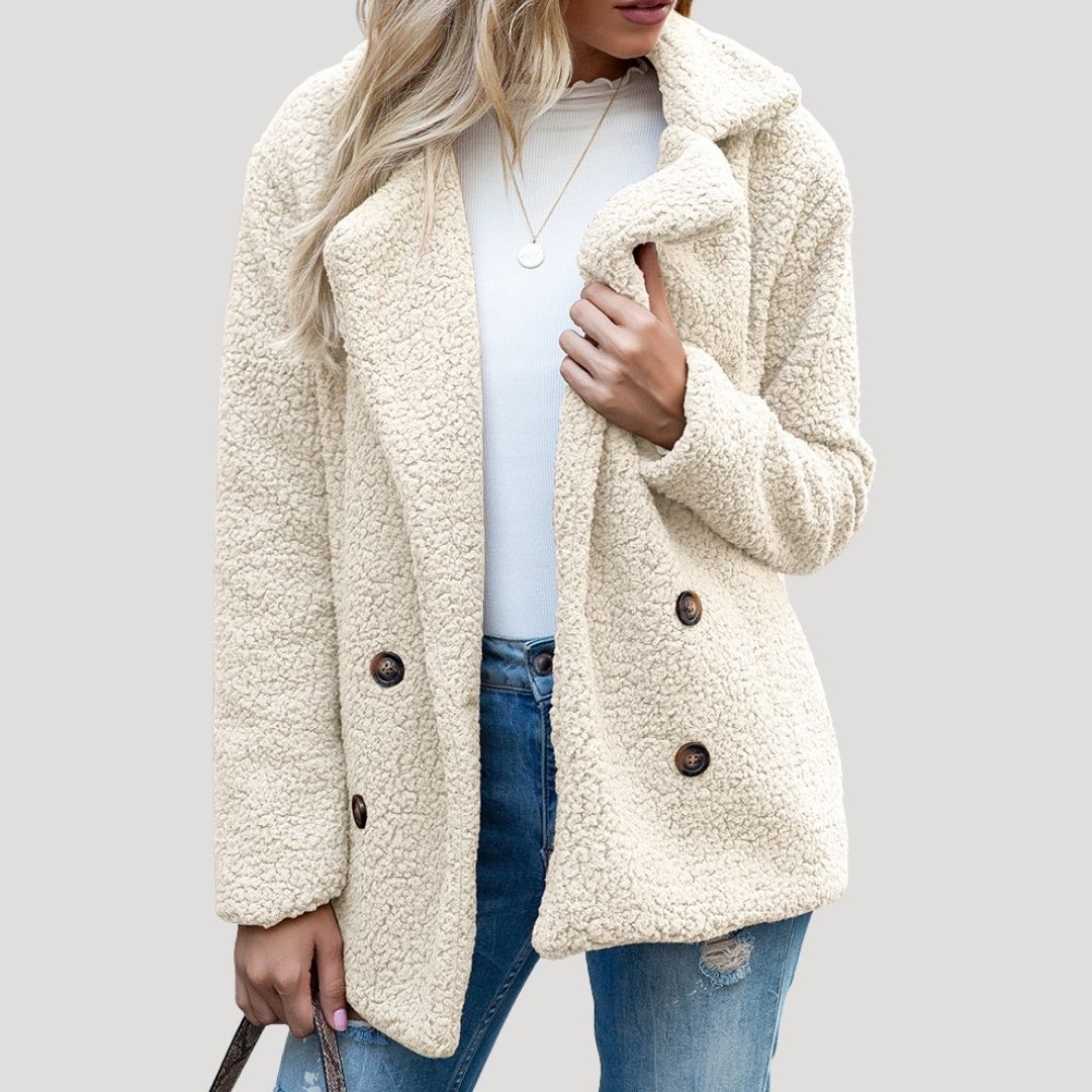 Donna - Giacca doppio petto in pile - Stile invernale