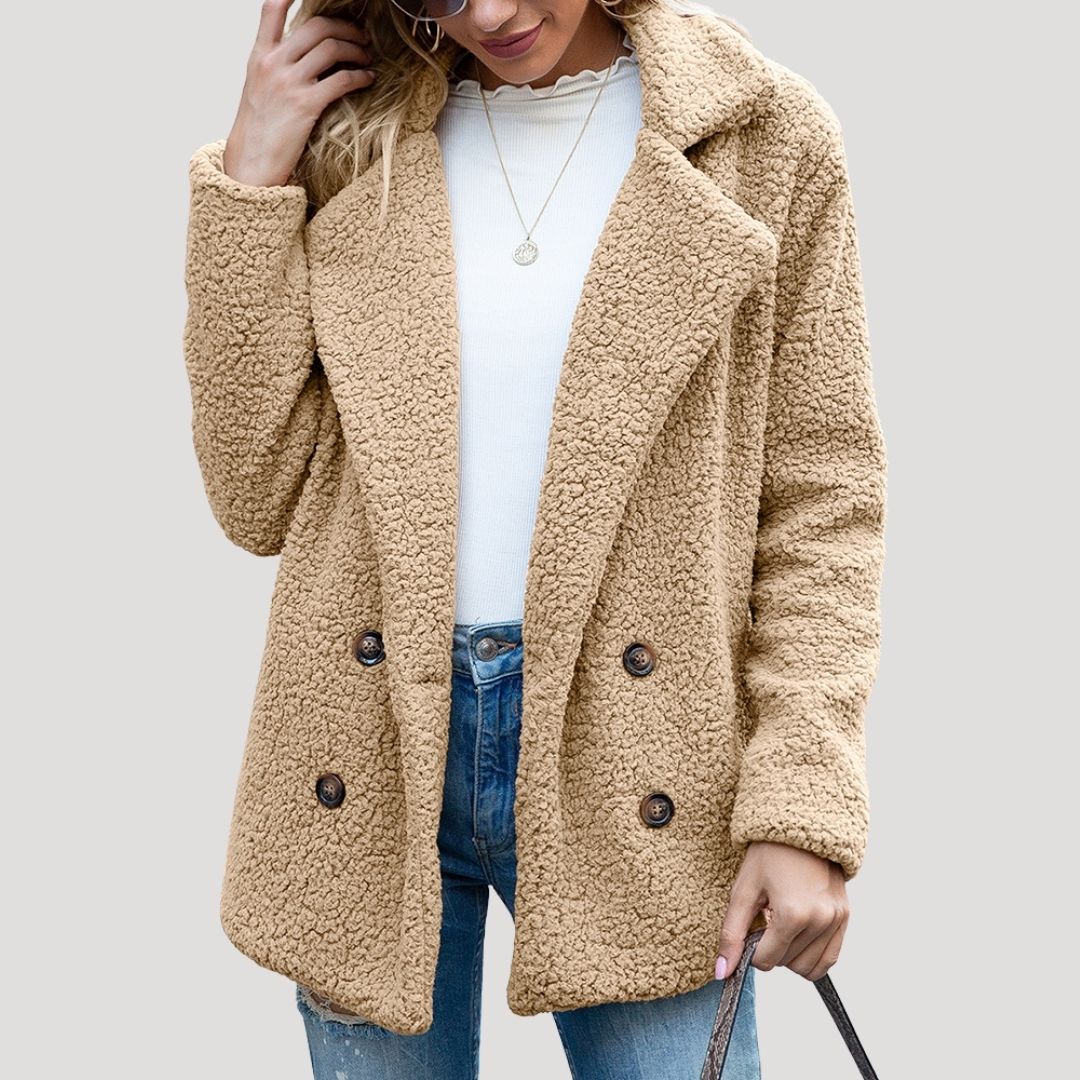 Donna - Giacca doppio petto in pile - Stile invernale