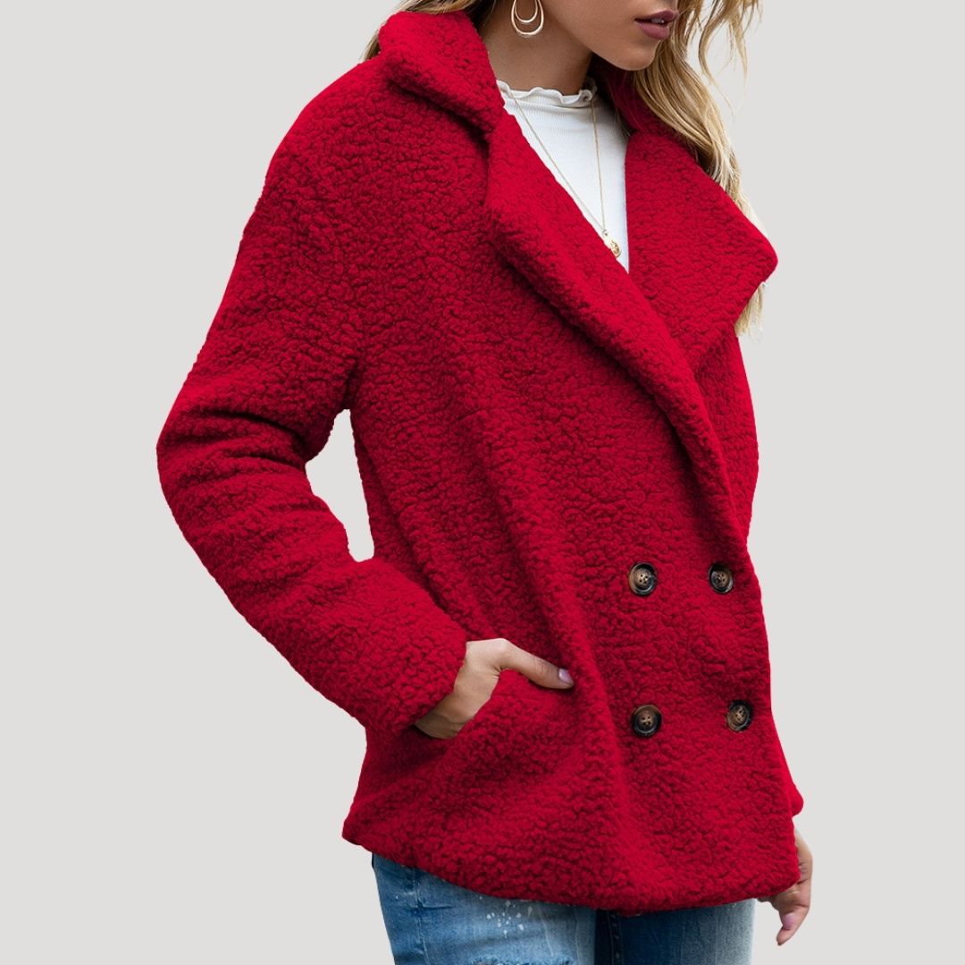 Donna - Giacca doppio petto in pile - Stile invernale