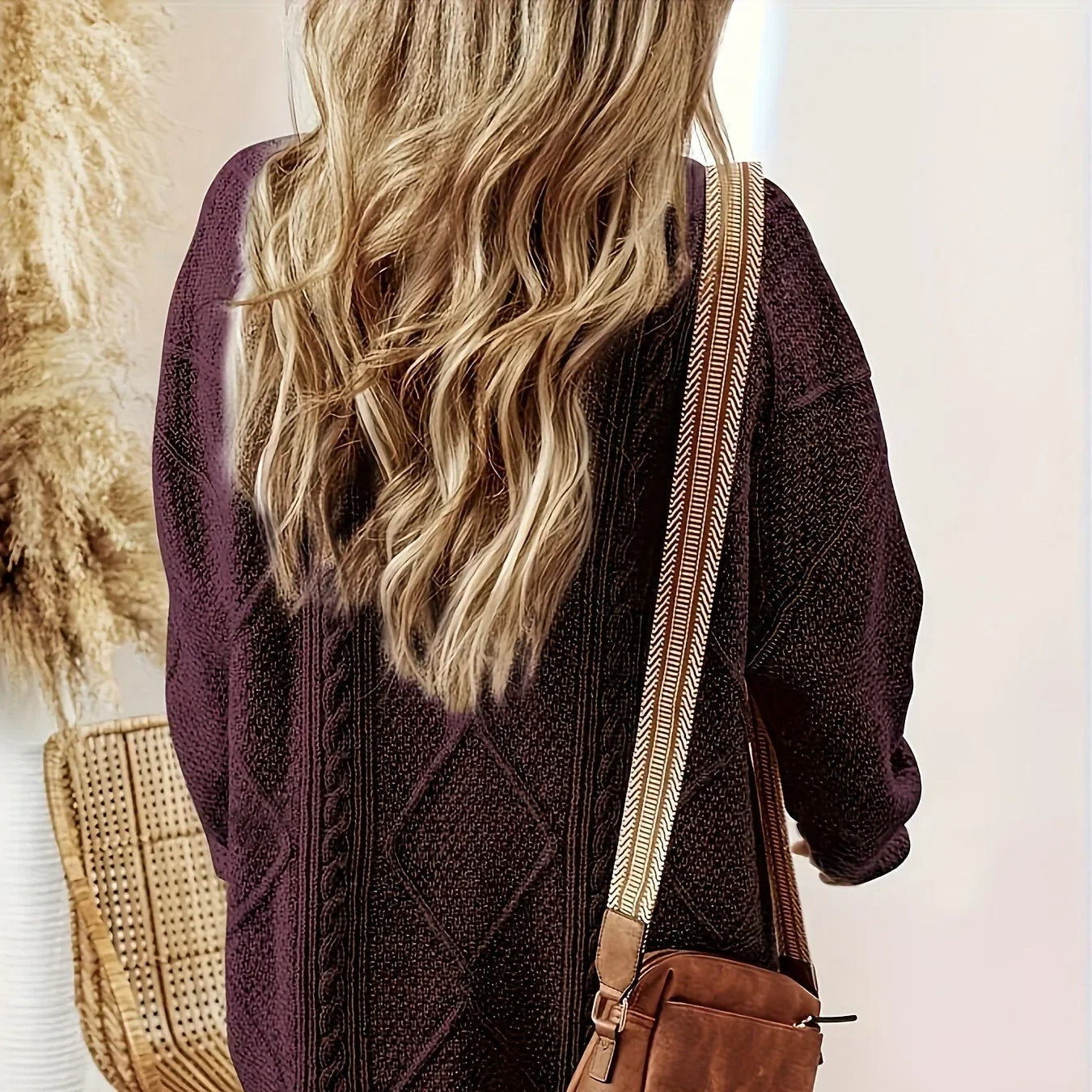 Donna - Vestito in maglia a cavi - Oversize