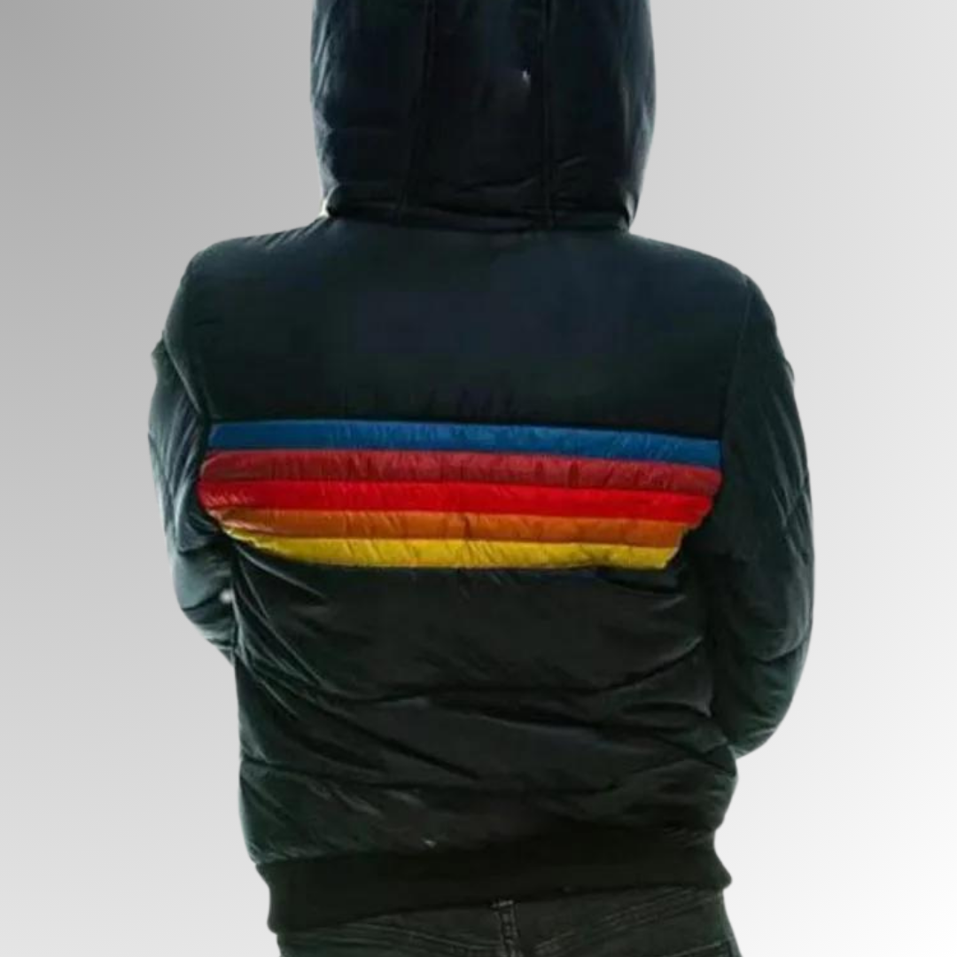 Donne - Giacca Puffer - Impermeabile con cappuccio Colorblock