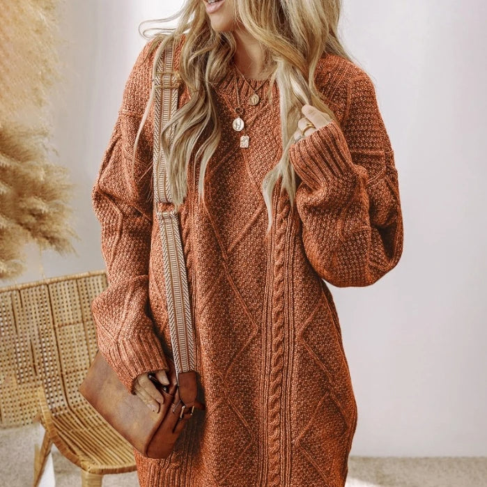 Donna - Vestito in maglia a cavi - Oversize