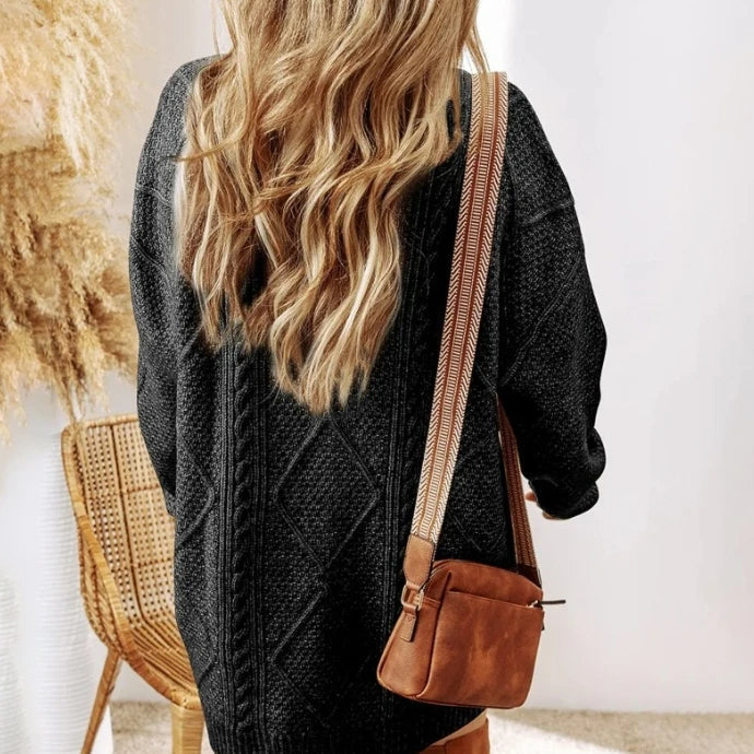 Donna - Vestito in maglia a cavi - Oversize