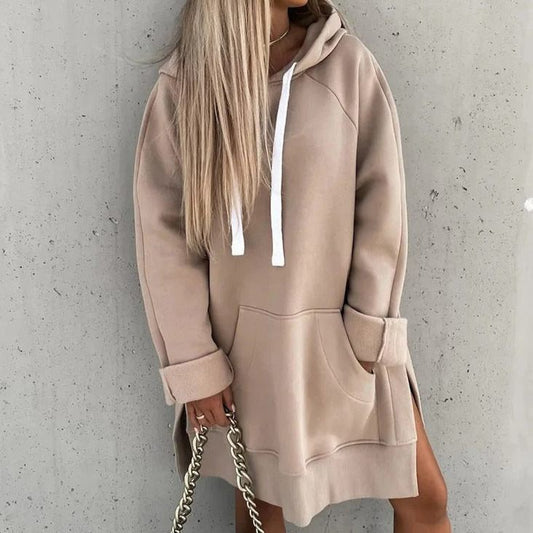 Donna - Abito con cappuccio dal taglio oversize - Miscela di cotone