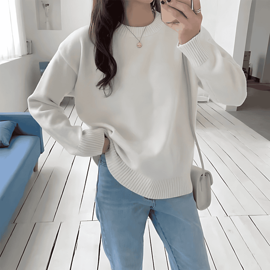 Donna - Accogliente maglia oversize - Collo rotondo