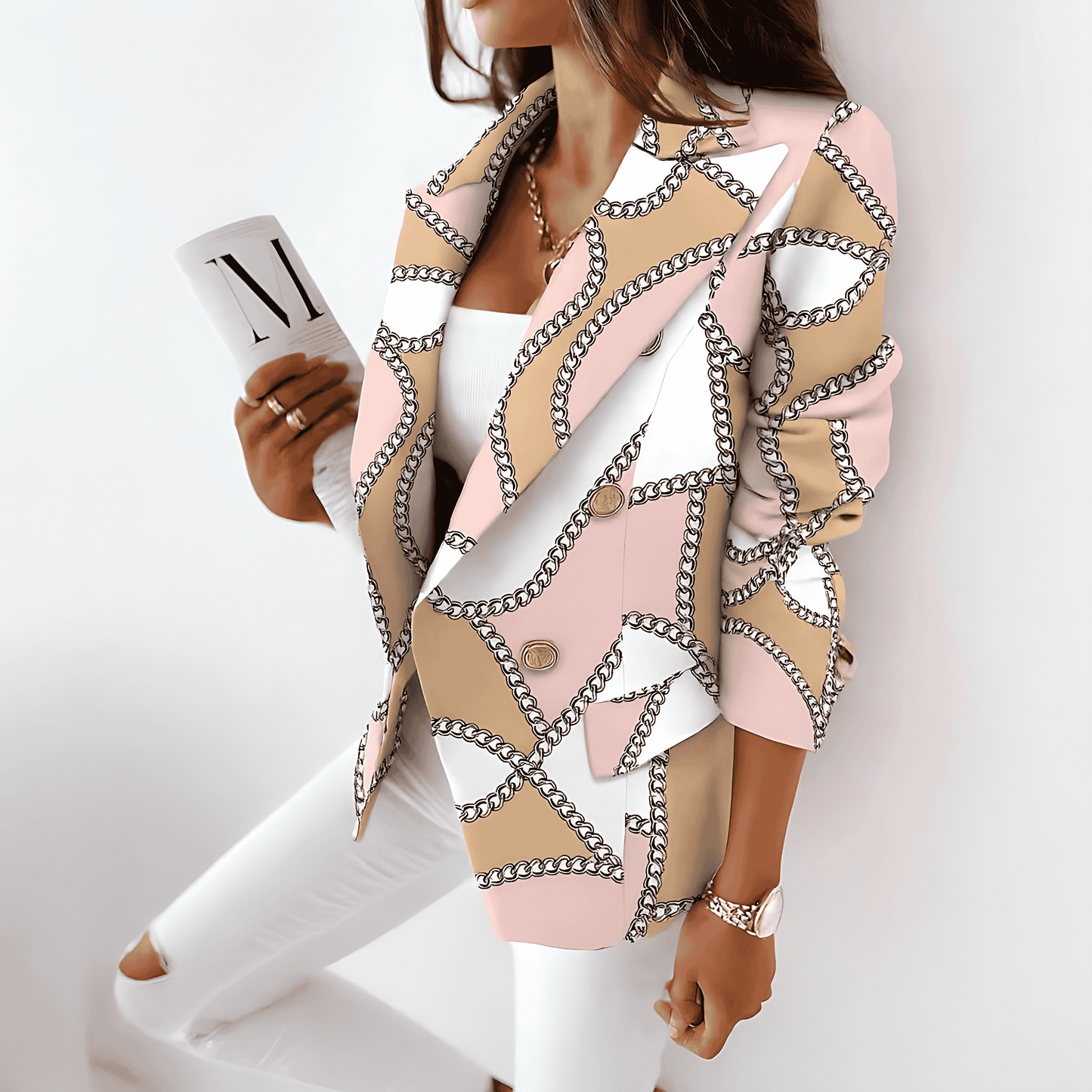 Donna - Blazer doppiopetto sartoriale - Stili stampati