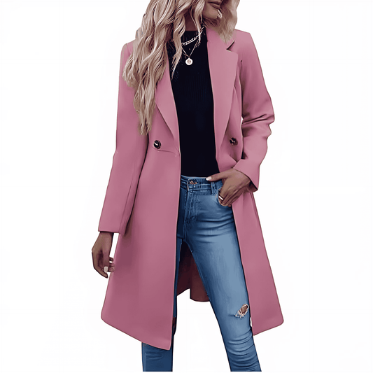 Donna - Cappotto a portafoglio elegante - Abbottonatura doppia