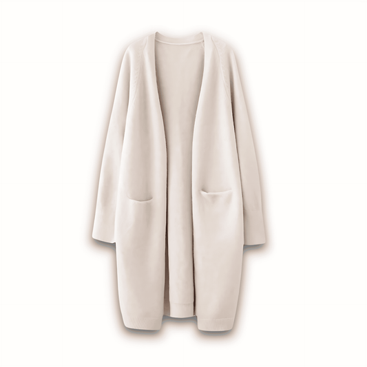 Donna - Cappotto cardigan lungo - Stile maglia accogliente