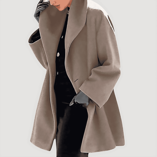 Donna - Cappotto in lana fuori misura - Stile invernale