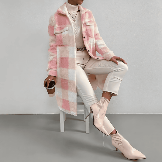 Donna - Cappotto in peluche fuori misura - Accogliente e caldo
