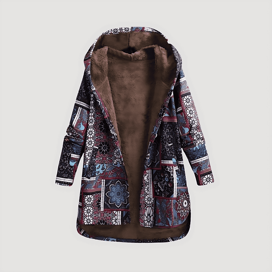 Donna - Cappotto invernale lungo in pelliccia sintetica con cappuccio