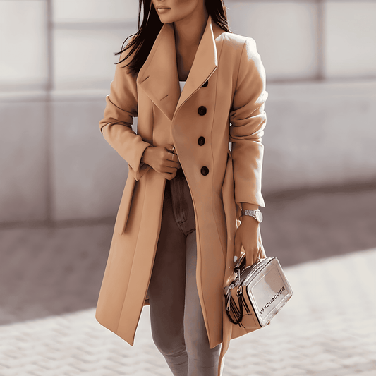 Donna - Cappotto lungo sartoriale e con cintura - misto lana