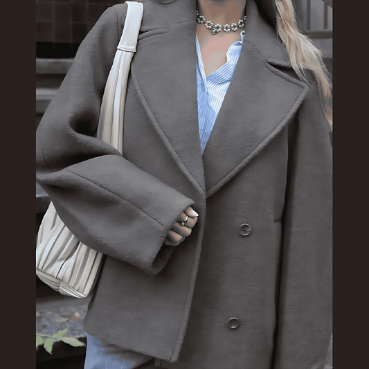 Donna - Cappotto oversize in lana - Stile accogliente