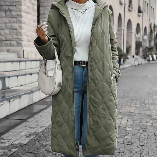 Donna - Cappotto trapuntato con cappuccio - Morbido comfort imbottito