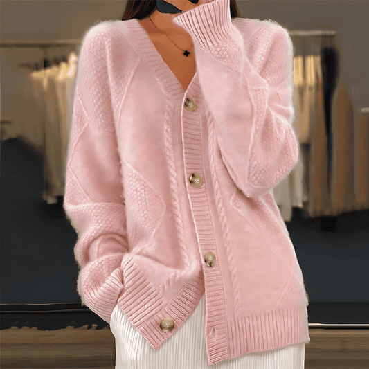 Donna - Cardigan a maniche lunghe lavorato a maglia - Bottoni frontali
