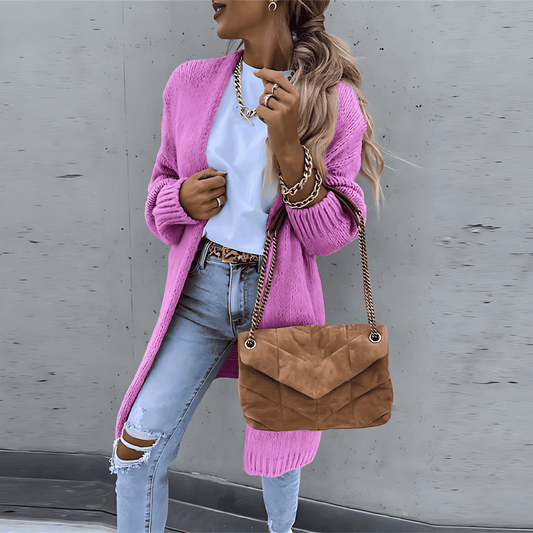 Donna - Cardigan aperto in maglia - Miscela di lana
