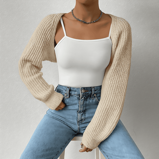 Donna - Cardigan casual a coste - Design a maglia